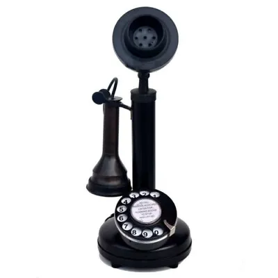 Vintage Candlestick Rotary Dial Classic Brass & Iron Decorative Royal Telephone. • $89.10