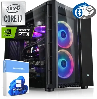 Windows 11 Gaming PC Intel Core I7 RTX 3070 GDDR6 32GB 1TB SSD RGB Computer • $533.36