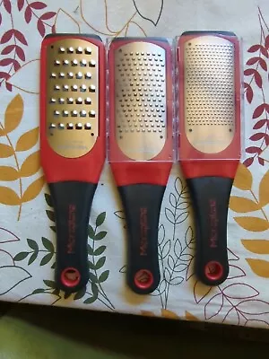 Microplane Red Artisan Set Of Three Graters • $19.99