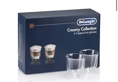 DeLonghi Collection Double Walled Cappuccino Glasses Set Of 6  - 190m Coffee Cup • £29.99