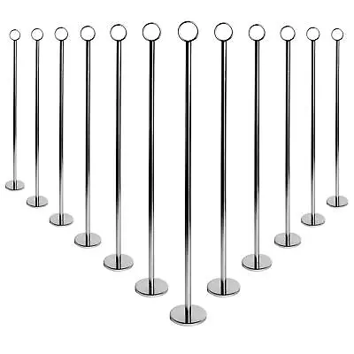 12x Table Number Holders Wedding Place Card Sign Stand Set Photo 46cm Silver • £36