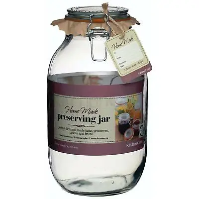 £10.99 • Buy Kitchen Storage Home Made Glass 3.2 Litre Preserving Jar With Airtight Clip Lid