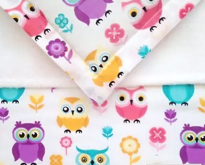 Dolls Pram Cot Blanket & Pillow Bedding Set Little Woodland Owls • £6.69