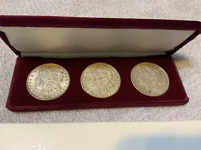 1921-PDS 3 Coin Morgan Dollar Set With Case • $140