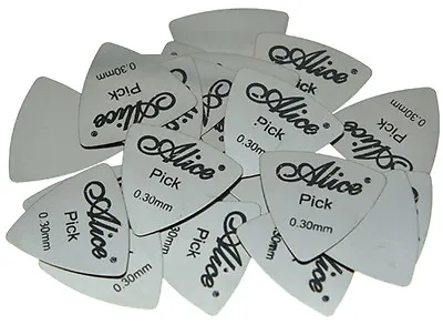 Pack Of 30 Alice Guitar Picks Triangle Stainless Steel Plectrums 0.3mm Thickness • $10.60
