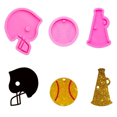 $14.89 • Buy Shiny Finish Helmets Megaphone Baseball Anchor Resin Keychain Silicone Mold Wi