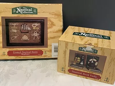 Nautical Mayflower Ship Knots Shadow Box & Bookends  Heritage Mint NEW • $24.99