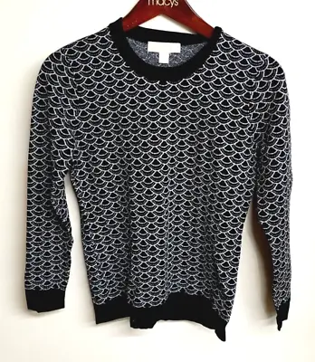 Michael Kors Women's Black & Silver Sweater Stretchy Patterned Sparkly Size S!!! • $34.15