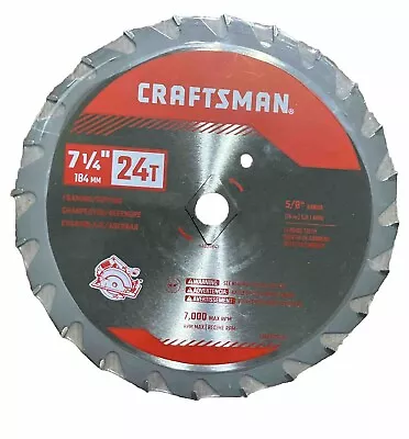 Craftsman 7-1/4”  Circular Saw Blade 24 Teeth 5/8” Arbor With Diamond Cut Out • $14.66