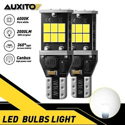Auxito 921 912 LED Reverse Back Up Light Bulb W16W T15 906 916 6000K Super White • $8.99