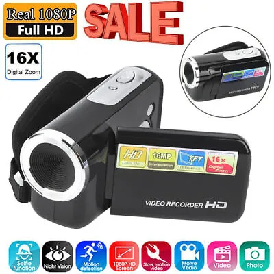 Mini Digital Video Camera HD 1080P 16X Zoom Camcorder DV Camera Battery Powered • £18.99