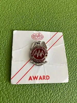 Vintage Silver/Red Lieutenant AAA School Safety Patrol Metal Badge Pin VGC • $9