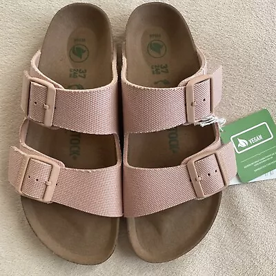 Birkenstock Arizona Rivet Textile Women Soft Pink Vegan Sandals Slides 37 Narrow • $110