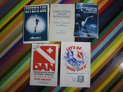 Vtg 1970s 1980s Scuba Diving Surf Guide Manual Log Booklets Pamphlet - Kona DAN+ • $26