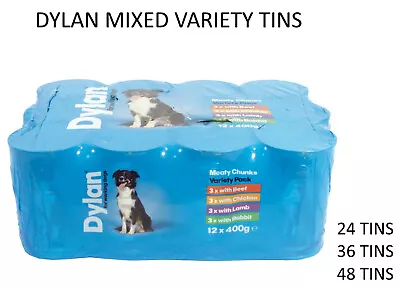 Dylan Delicious Meaty Chunks 400g Tinned Dog Food Canned Variety Packs Dpd 24hr • £46.96