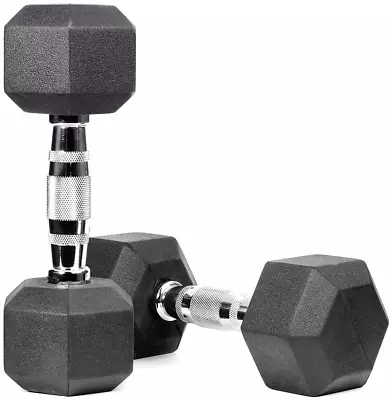 Meteor Rubber Hex Dumbbell Fitness Gym Strength Weight Training Exercise Workout • $154.95