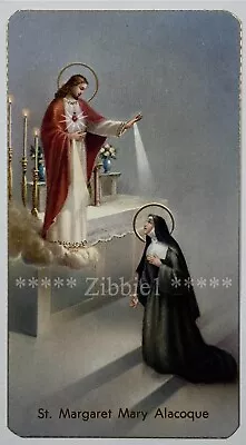 St Margaret Mary Alacoque Vintage Holy Devotional Card. • $5.50