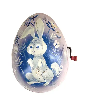 Vintage  1953 Mattel Crank Turn Musical Bunny Egg Circa 6  Long Non-working • $21