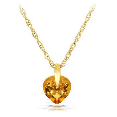 Natural Citrine Gemstone Necklace Real Solid 14k Yellow Gold All Sizes • $173.52