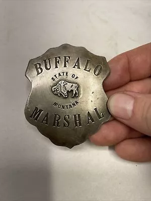 Vintage State Of Montana Buffalo Marshall Silver Badge. Antique  • $117