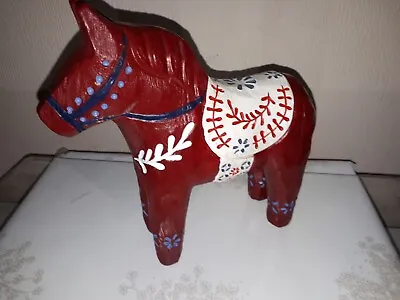 Red Resin Dala Horse Swedish Folk Art Style 7  By Next Perfect • £22