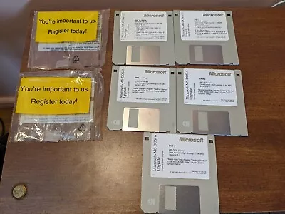 Microsoft MS-DOS 6 Upgrade + 6.22 Step-Up 5 Disks LOT 3.5  Diskettes • $9.99