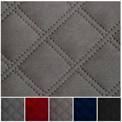 Double Stitch Embossed Diamond Quilted Velvet Velour  Vehicle Upholstery Fabric • £16.99