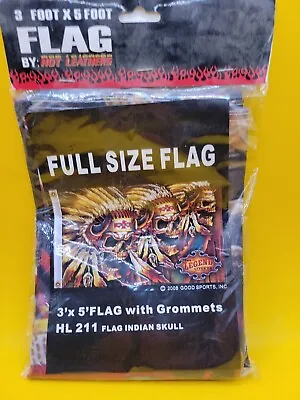 $8.99 • Buy 3'x5'  Indian Skull  Flag W Grommets