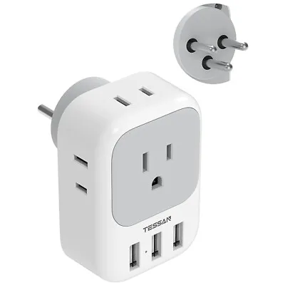 Israel Power Adapter With 4 Outlet 3 USB Charging Port Type H Plug For Israel • $20.69