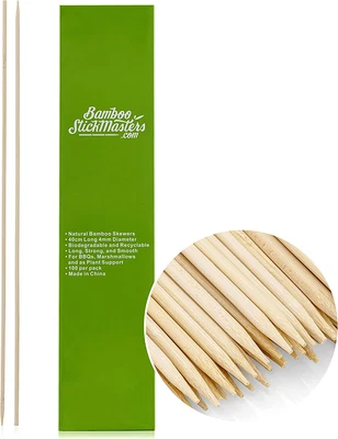 £14.17 • Buy Bamboo Stick Masters 40cm Wooden Skewers Sticks Extra Long Strong For BBQ Kebab