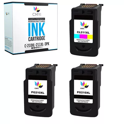 Compatible Canon 210XL And 211XL Ink Cartridge 3PK For Canon PIXMA IP2700 MP240 • $34.99