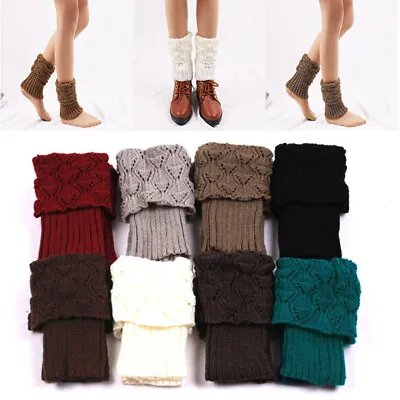 £3.37 • Buy Ladies Short Leg Warmers Crochet Cuffs  Ankle Toppers Knitted Trim Boot Socks