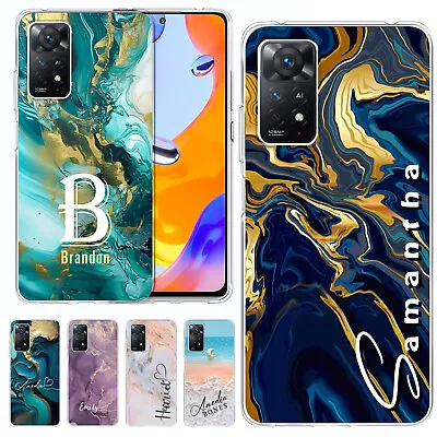 Personalised Phone Case Marble Cover For Xiaomi 13 14 Redmi Note 12 11 Poco M4 • £4.90