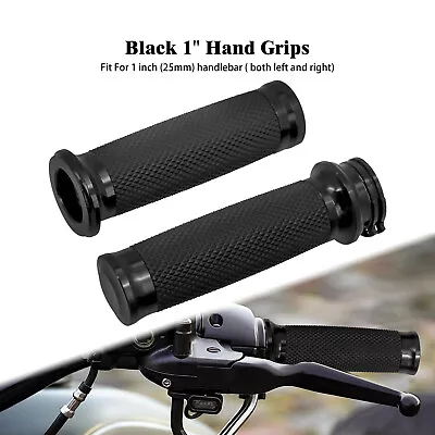 1  Motorcycle Black Handlebar Hand Grips Fit For Harley Touring Softail Dyna • $11.39