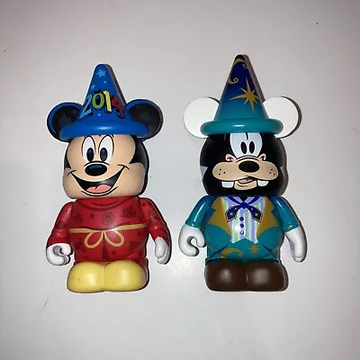 Lot Disney Vinylmation 3  Exclusive Wizard GOOFY And Mickey Sorcerer Figurines • $18.99