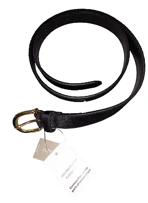 NWT J Crew Womens Black Calf Hair Belt BS298 Size XL • $39.99