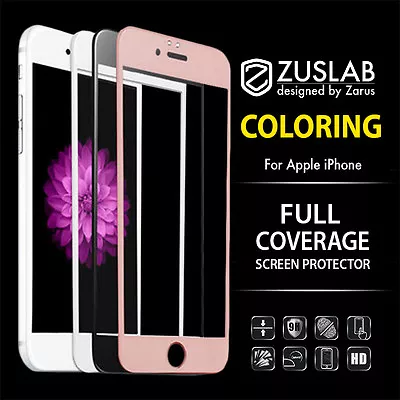 $6.99 • Buy IPhone 8 7 6 6S Plus ZUSLAB Coloring Tempered Glass Screen Protector For Apple