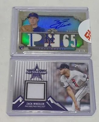 Zack Wheeler Triple Threads Signed 4X Rookie Jersey/75 & A-S Jsy (2) Card Lot! • $17.99