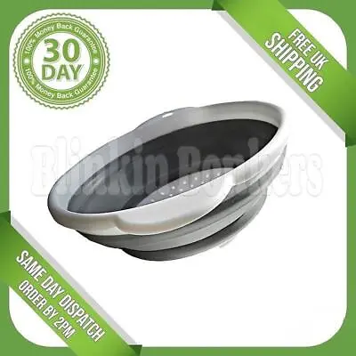 Collapsible Folding Colander Kitchen Food Drainer Draining Sieve Strainer Basket • £4.99