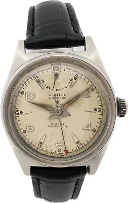 Vintage Clinton 17 Jewel Men's Automatic Wristwatch AS 1382 Steel W PowerReserve • $345