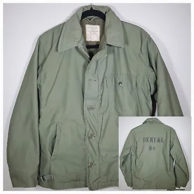 Vintage US Military Deck Jacket A-2 Cold Weather Permeable  DENTAL 04  Men's M • $152.99