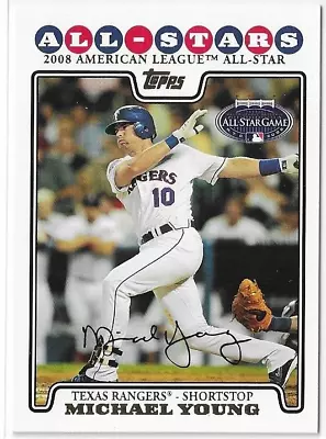2008 Topps Update Gold Foil Parallel All-Stars #UH197 Michael Young - Rangers • $2.99
