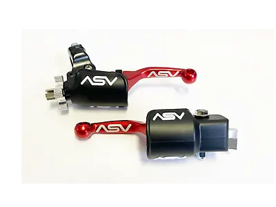 ASV F4 Front Brake Clutch Perch Levers Shorty Red Dust Covers YFZ 450 2007+ • $227