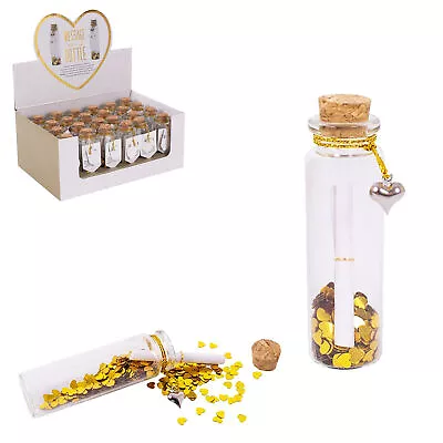 Mini 'Message In A Bottle' Wedding Favour Valentines Gift Personalise Yourself • $11.12