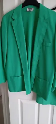  Designer Jacques Vert  Green Jacket And Skirt 2 Piece Suit 16 MINT Con  • £15