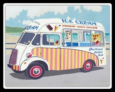 Italian Ice Cream Van 99 Cone Ice Lolly Seaside Beach Metal Plaque Tin Sign 835 • £6.99