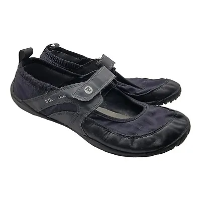 Merrell Shoes Womens 10 Pure Glove Flats Maryjane Comfort J35722 Black Leather • $39.99