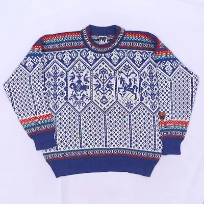 C5173 VTG Dale Of Norway Wool Nordic Fair Isle Pullover Sweater • £18.47