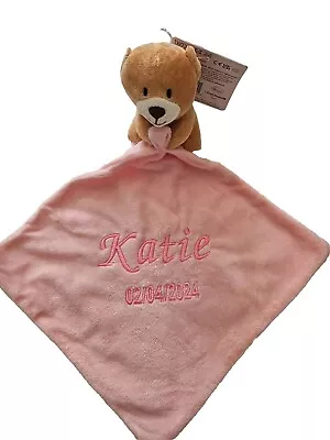 Personalised Baby Comforter Blanket Security Blanket Teddy Bear Baby Gift Babies • £9.99