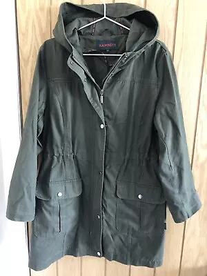 Katherine Hamnett Olive Green Twill Cotton Parka Coat Size 16 UK • £20.10